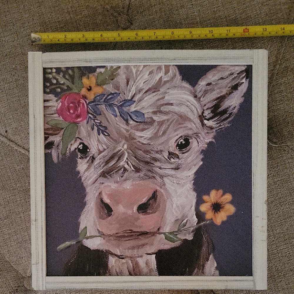 Floral Cow Wall Art